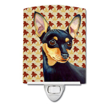 Load image into Gallery viewer, Min Pin Fall Leaves Portrait Ceramic Night Light LH9110CNL