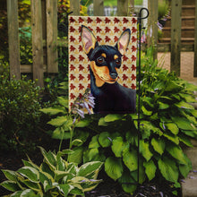 Load image into Gallery viewer, Min Pin Fall Leaves Portrait Garden Flag – Decorative Outdoor Yard Flag