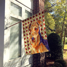 Load image into Gallery viewer, Airedale Fall Leaves Portrait Flag Canvas House Size