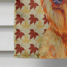 Load image into Gallery viewer, Airedale Fall Leaves Portrait Flag Canvas House Size