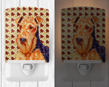 Load image into Gallery viewer, Airedale Fall Leaves Portrait Ceramic Night Light LH9111CNL