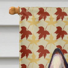 Load image into Gallery viewer, French Bulldog Fall Leaves Portrait Flag Canvas House Size