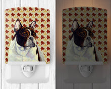 Load image into Gallery viewer, French Bulldog Fall Leaves Portrait Ceramic Night Light LH9112CNL