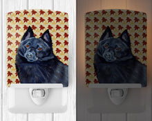 Load image into Gallery viewer, Schipperke Fall Leaves Portrait Ceramic Night Light LH9114CNL