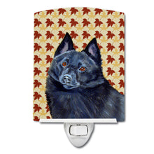 Load image into Gallery viewer, Schipperke Fall Leaves Portrait Ceramic Night Light LH9114CNL