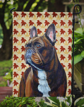 Load image into Gallery viewer, French Bulldog Fall Leaves Portrait Garden Flag – Decorative Outdoor Yard Flag