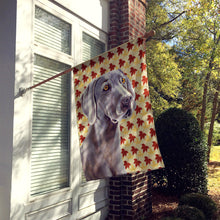 Load image into Gallery viewer, Weimaraner Fall Leaves Portrait Flag Canvas House Size