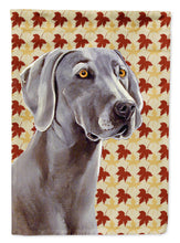 Load image into Gallery viewer, Weimaraner Fall Leaves Portrait Flag Canvas House Size