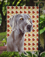 Load image into Gallery viewer, Weimaraner Fall Leaves Portrait Garden Flag – Decorative Outdoor Yard Flag