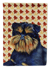 Load image into Gallery viewer, Brussels Griffon Fall Leaves Portrait Flag Canvas House Size
