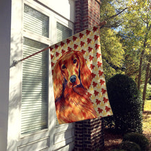 Load image into Gallery viewer, Irish Setter Fall Leaves Portrait Flag Canvas House Size