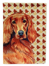 Load image into Gallery viewer, Irish Setter Fall Leaves Portrait Flag Canvas House Size