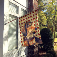 Load image into Gallery viewer, Dachshund Fall Leaves Portrait Flag Canvas House Size