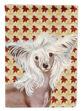 Load image into Gallery viewer, Chinese Crested Fall Leaves Portrait Flag Canvas House Size