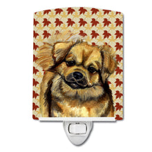 Load image into Gallery viewer, Tibetan Spaniel Fall Leaves Portrait Ceramic Night Light LH9124CNL