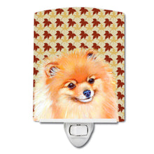 Load image into Gallery viewer, Pomeranian Fall Leaves Portrait Ceramic Night Light LH9125CNL