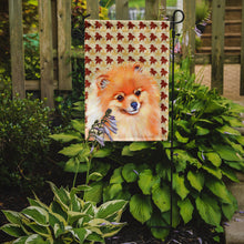 Load image into Gallery viewer, Pomeranian Fall Leaves Portrait Garden Flag – Decorative Outdoor Yard Flag
