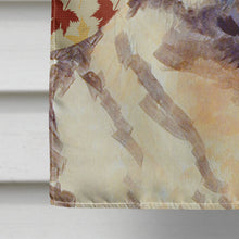 Load image into Gallery viewer, Norwegian Elkhound Fall Leaves Portrait Flag Canvas House Size