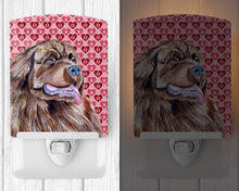 Load image into Gallery viewer, Newfoundland Hearts Love and Valentine's Day Portrait Ceramic Night Light LH9129CNL