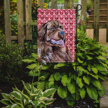 Load image into Gallery viewer, Newfoundland Hearts Love and Valentine's Day Portrait Garden Flag – Decorative Outdoor Yard Flag