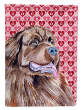 Load image into Gallery viewer, Newfoundland Hearts Love and Valentine's Day Portrait Garden Flag – Decorative Outdoor Yard Flag