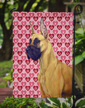 Load image into Gallery viewer, Great Dane Hearts Love and Valentine's Day Portrait Garden Flag – Decorative Outdoor Yard Flag