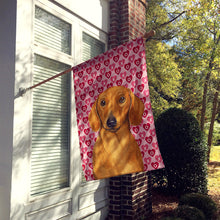 Load image into Gallery viewer, Dachshund Hearts Love Valentine's Day Flag Canvas House Size