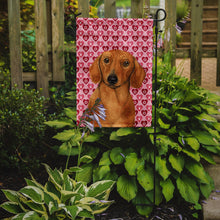 Load image into Gallery viewer, Dachshund Hearts Love and Valentine's Day Portrait Garden Flag – Decorative Outdoor Yard Flag