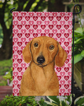 Load image into Gallery viewer, Dachshund Hearts Love and Valentine's Day Portrait Garden Flag – Decorative Outdoor Yard Flag