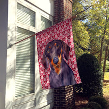Load image into Gallery viewer, Dachshund Hearts Love Valentine's Day Flag Canvas House Size