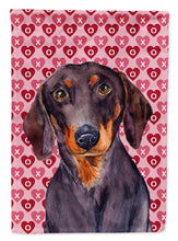 Load image into Gallery viewer, Dachshund Hearts Love Valentine's Day Flag Canvas House Size