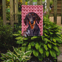 Load image into Gallery viewer, Dachshund Hearts Love and Valentine's Day Portrait Garden Flag – Decorative Outdoor Yard Flag