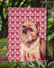 Load image into Gallery viewer, Brussels Griffon Hearts Love and Valentine's Day Portrait Garden Flag – Decorative Outdoor Yard Flag