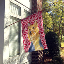Load image into Gallery viewer, Silky Terrier Hearts Love and Valentine's Day Portrait Flag Canvas House Size