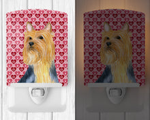 Load image into Gallery viewer, Silky Terrier Hearts Love and Valentine's Day Portrait Ceramic Night Light LH9136CNL