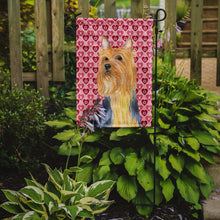 Load image into Gallery viewer, Silky Terrier Hearts Love and Valentine's Day Portrait Garden Flag – Decorative Outdoor Yard Flag