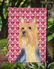 Load image into Gallery viewer, Silky Terrier Hearts Love and Valentine's Day Portrait Garden Flag – Decorative Outdoor Yard Flag