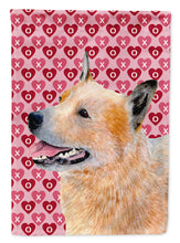 Load image into Gallery viewer, Australian Cattle Dog Hearts Love Valentine's Day Garden Flag – Decorative Outdoor Yard Flag