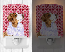 Load image into Gallery viewer, Australian Shepherd Hearts Love Valentine's Day Ceramic Night Light LH9138CNL