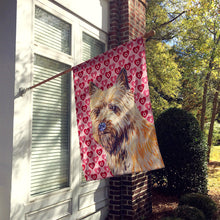 Load image into Gallery viewer, Cairn Terrier Hearts Love and Valentine's Day Portrait Flag Canvas House Size