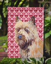 Load image into Gallery viewer, Cairn Terrier Hearts Love and Valentine's Day Portrait Garden Flag – Decorative Outdoor Yard Flag