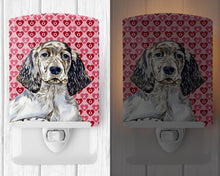 Load image into Gallery viewer, English Setter Hearts Love and Valentine's Day Portrait Ceramic Night Light LH9142CNL