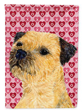 Load image into Gallery viewer, Border Terrier Hearts Love and Valentine's Day Portrait Flag Canvas House Size