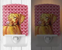 Load image into Gallery viewer, Vizsla Hearts Love and Valentine's Day Portrait Ceramic Night Light LH9145CNL