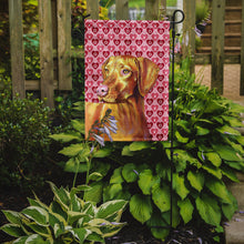 Load image into Gallery viewer, Vizsla Hearts Love and Valentine's Day Portrait Garden Flag – Decorative Outdoor Yard Flag