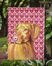 Load image into Gallery viewer, Vizsla Hearts Love and Valentine's Day Portrait Garden Flag – Decorative Outdoor Yard Flag