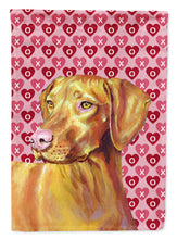 Load image into Gallery viewer, Vizsla Hearts Love and Valentine's Day Portrait Garden Flag – Decorative Outdoor Yard Flag