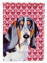 Load image into Gallery viewer, Basset Hound Hearts Love and Valentine's Day Portrait Flag Canvas House Size