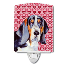 Load image into Gallery viewer, Basset Hound Hearts Love and Valentine's Day Portrait Ceramic Night Light LH9147CNL