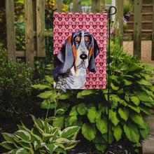 Load image into Gallery viewer, Basset Hound Hearts Love and Valentine's Day Portrait Garden Flag – Decorative Outdoor Yard Flag